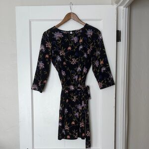 H&M Black Floral Mini Dress